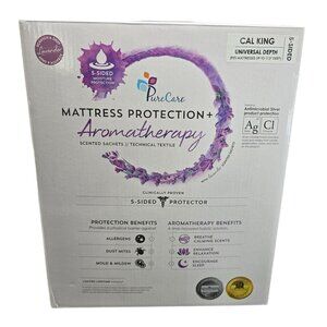 PureCare 5-Sided Cal King Mattress Protector Aromatherapy Universal Depth GG3500
